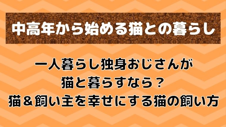 「中高年から始める猫との暮らし」文字イラスト